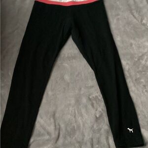 PINK Victoria's Secret Pink Leggings with Pink/red Trim